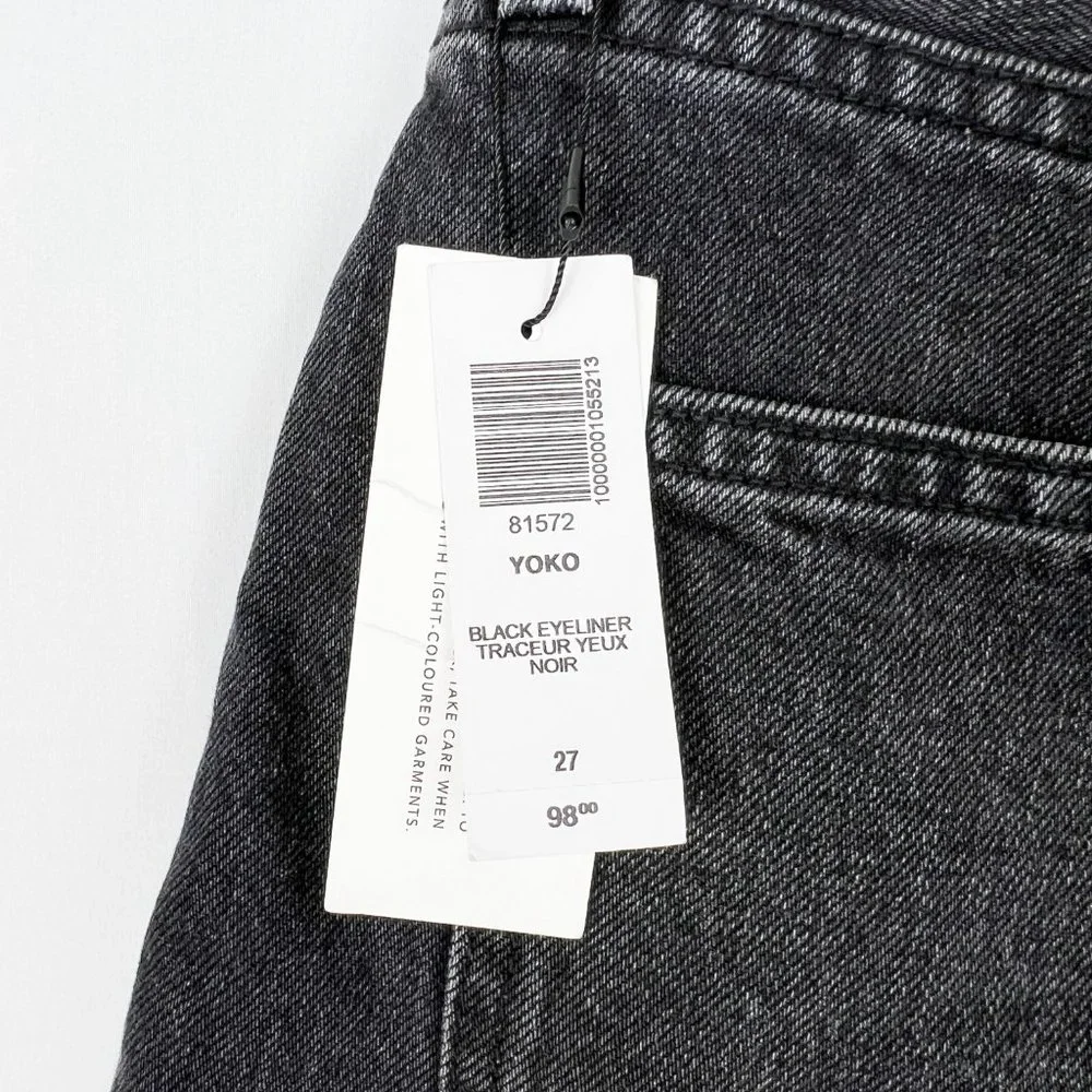 New Aritzia Denim Forum The Yoko Mid Thigh Shorts High-Waisted Long Jean Cut-Off - Picture 7 of 11